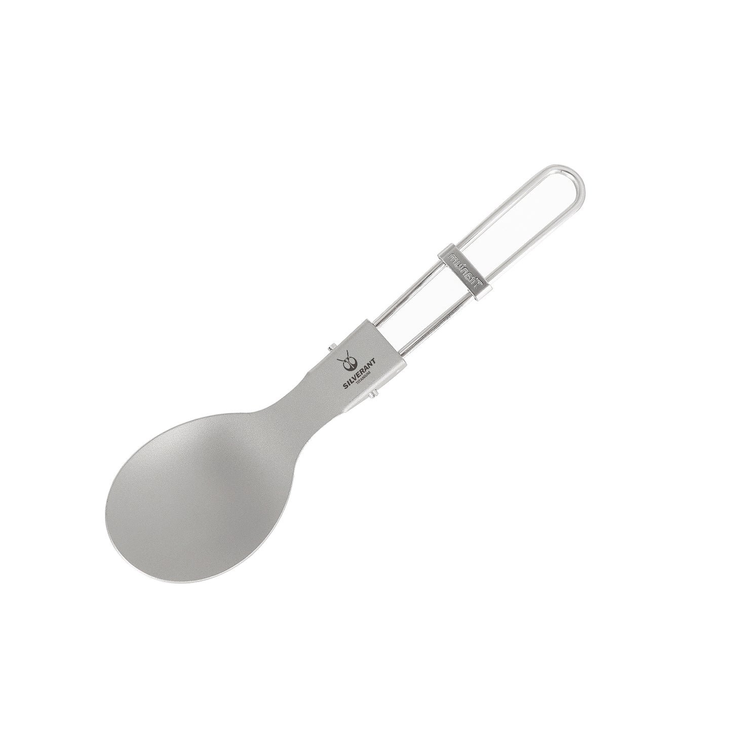 SilverAnt Outdoors Ultralight Titanium Folding Spoon - Sandblasted Finish