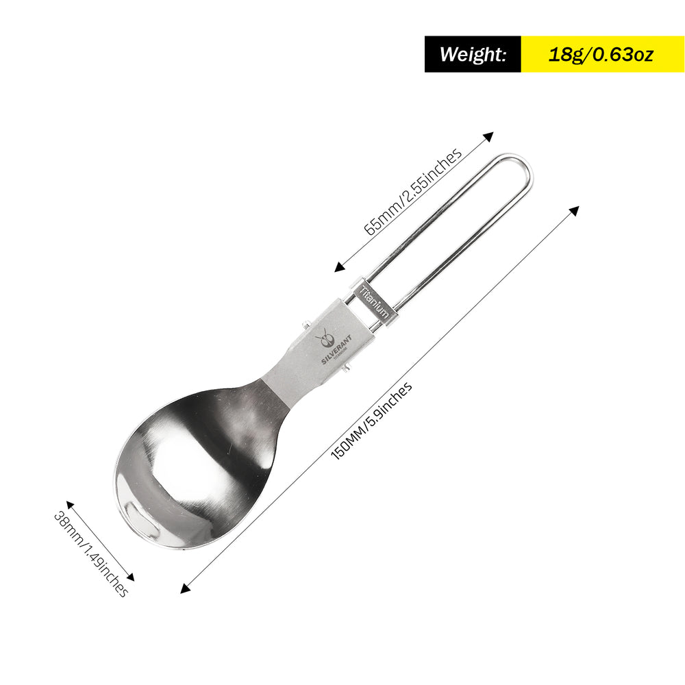 
                  
                    ultralight titanium folding spoon with polished finish size and weight image
                  
                
