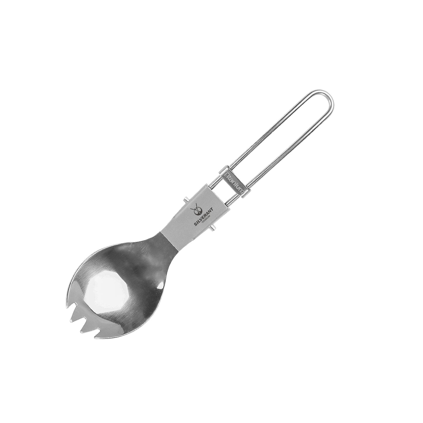 SilverAnt Ultralight Titanium Folding Spork Polished Finish Main image
