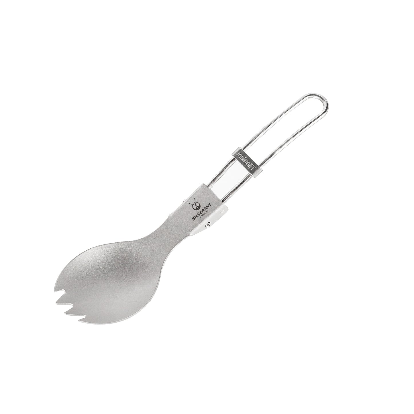 SilverAnt Ultralight Titanium Folding Spork Sandblasted Finish Main image