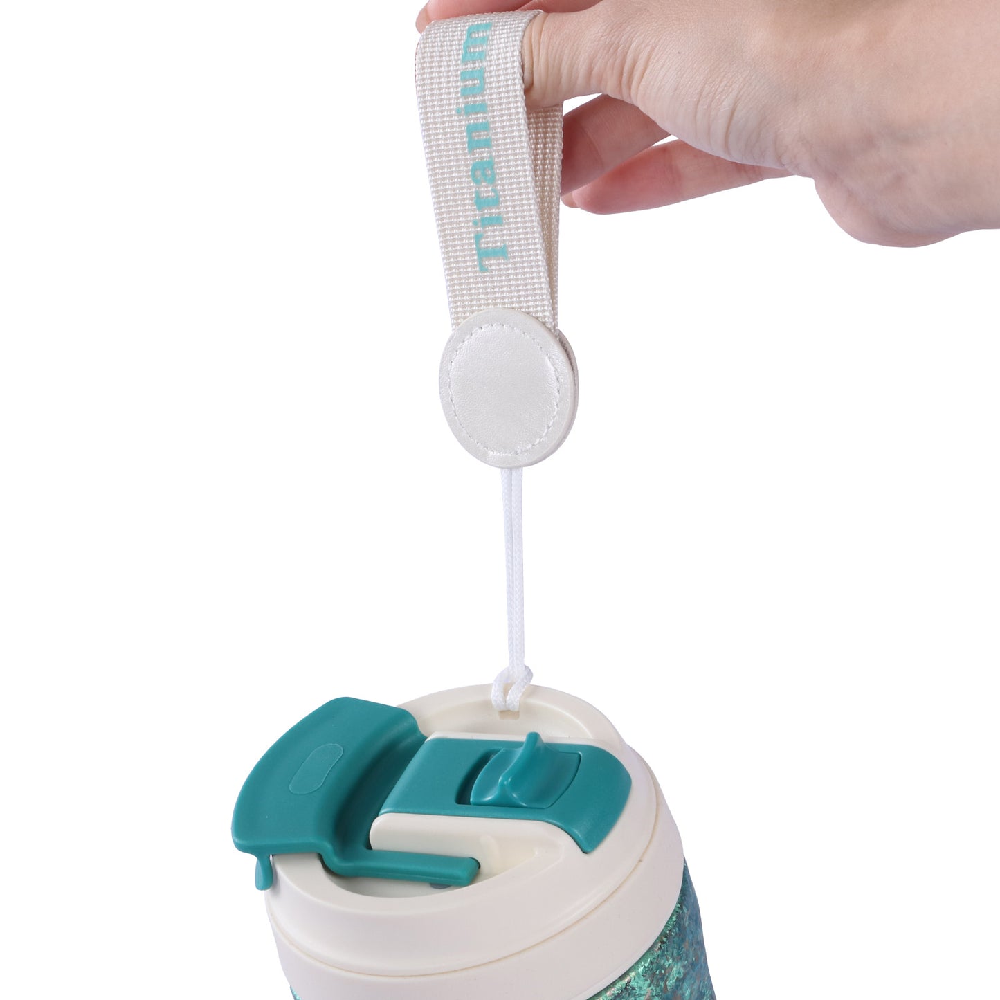 Crystallized Titanium Insulated Travel Coffee Mug with Lid 400ml/14 fl oz - Light Green