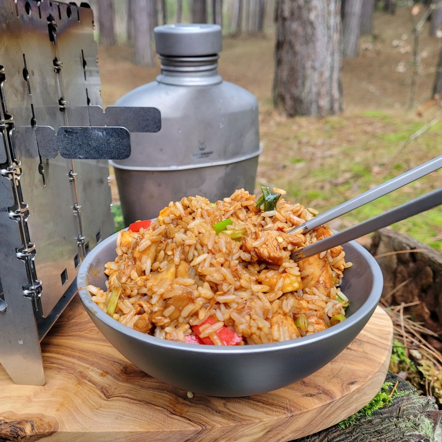 SilverAnt Titanium Rice Cooker - teriyaki chicken rice