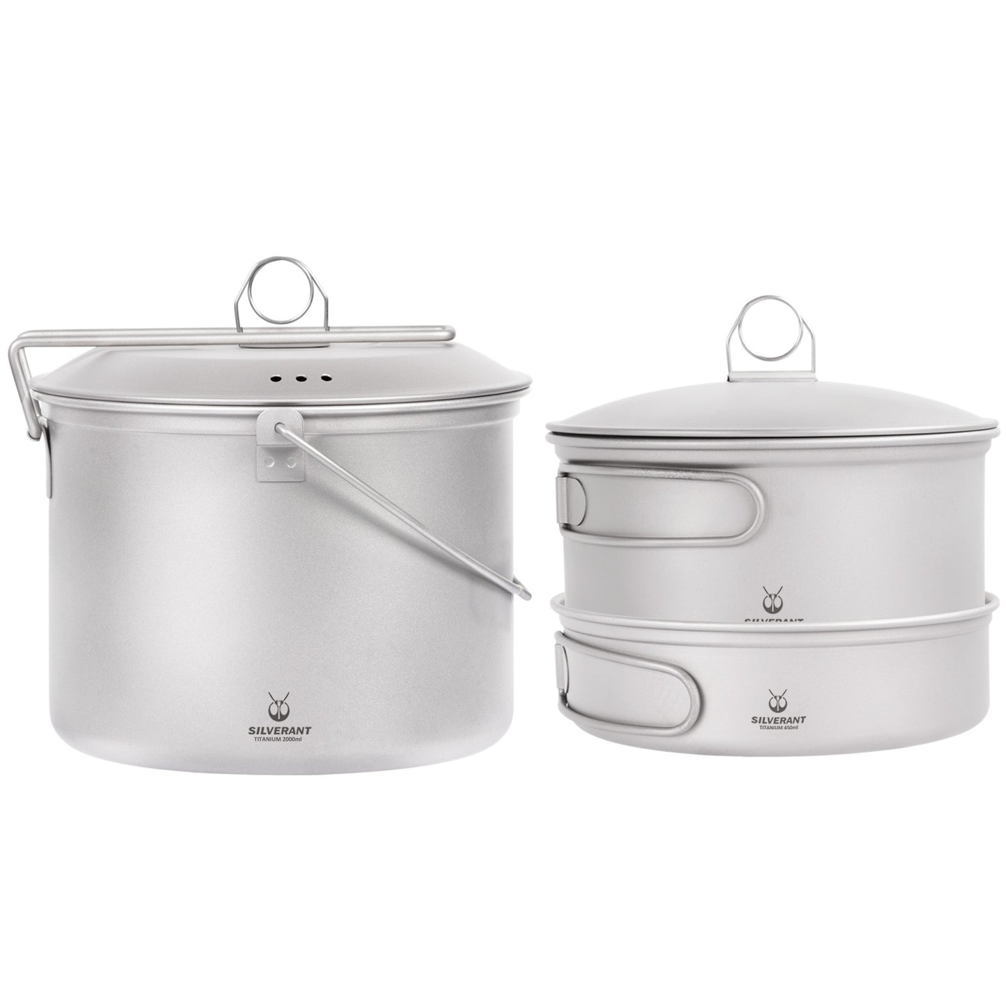 SilverAnt Ultralight 3-Piece Titanium Cookware Set
