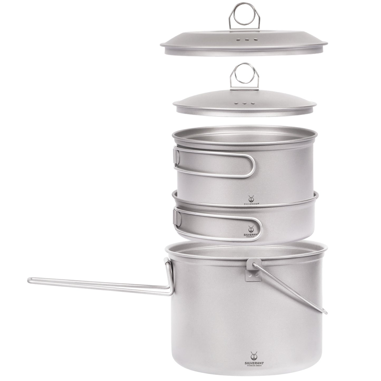 SilverAnt Ultralight 3-Piece Titanium Cookware Set