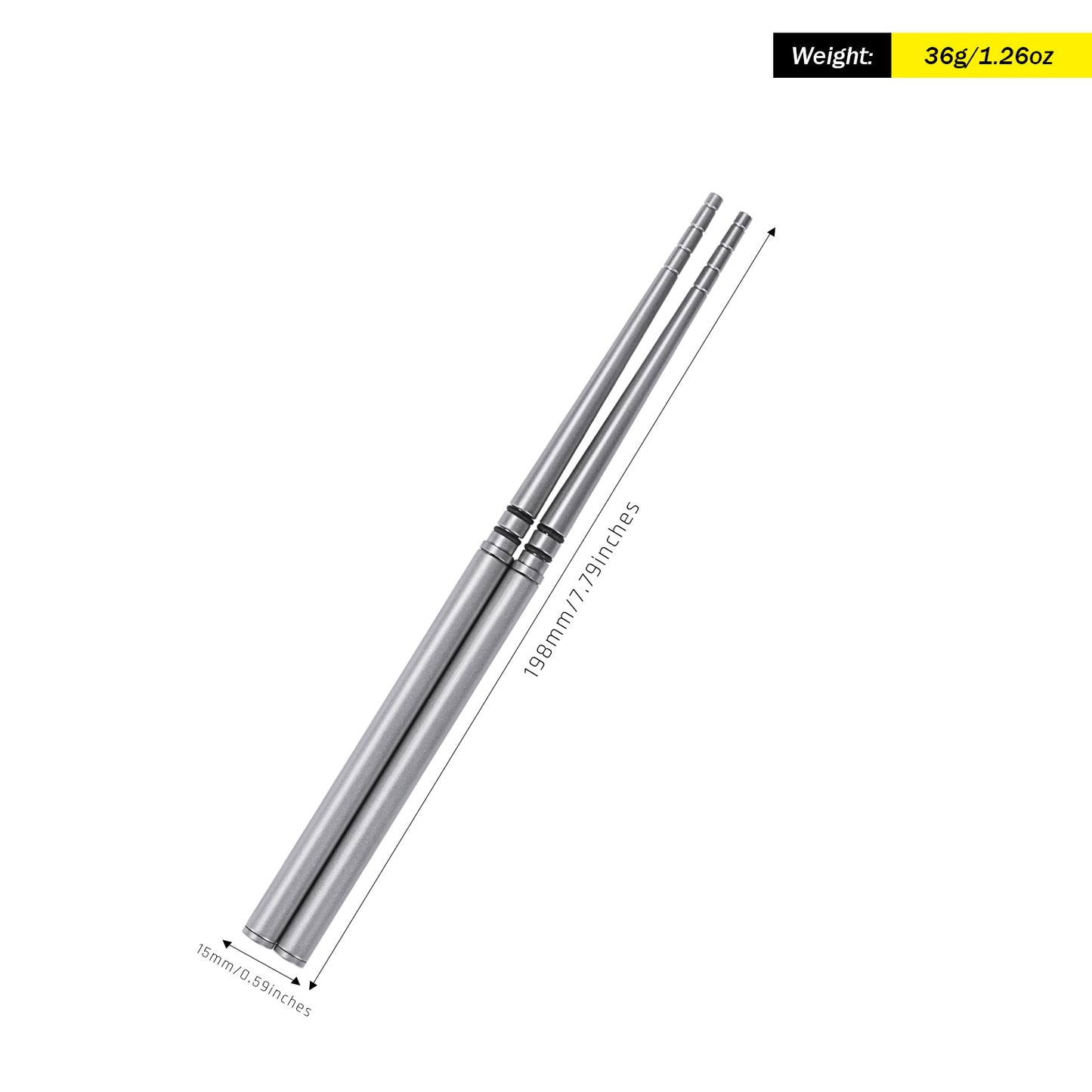 Ultralight Titanium Collapsible Folding Travel Chopsticks - SilverAnt Outdoors