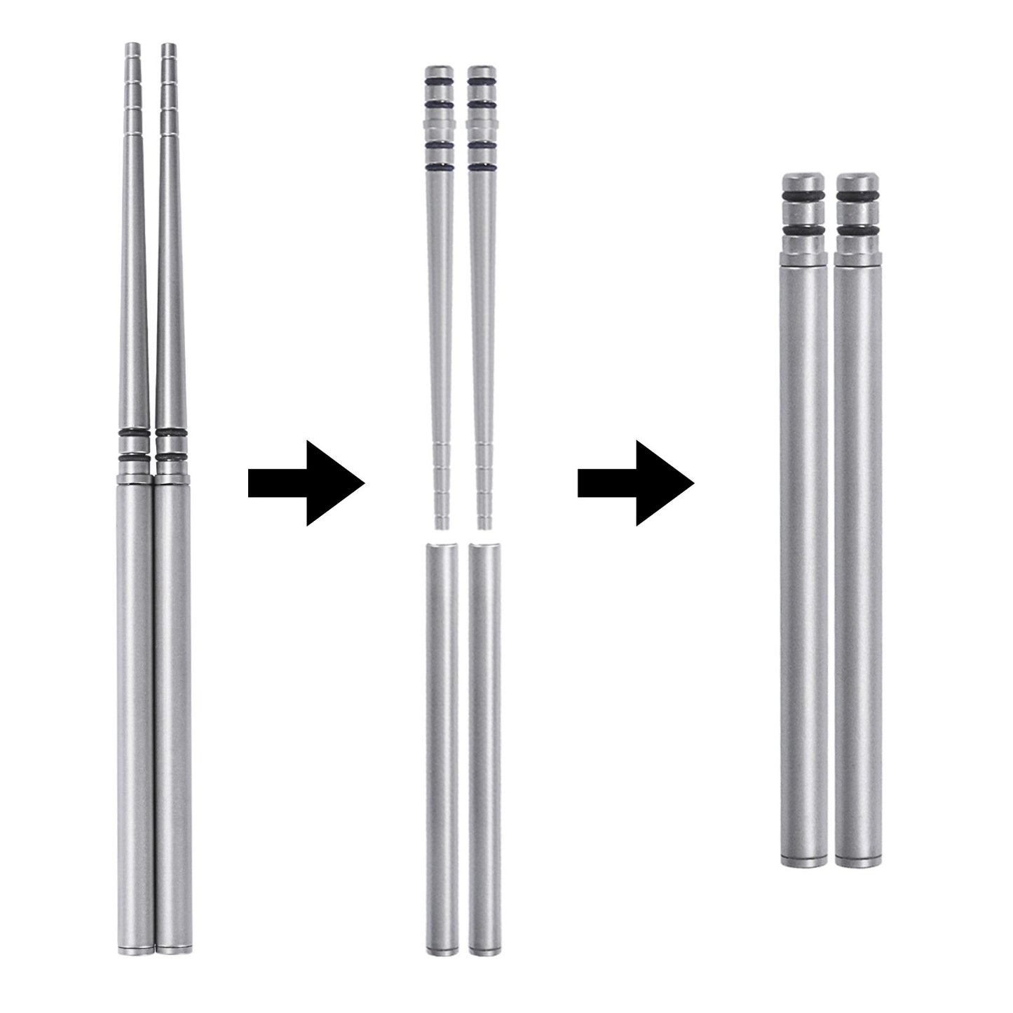 Ultralight Titanium Collapsible Folding Travel Chopsticks - SilverAnt Outdoors
