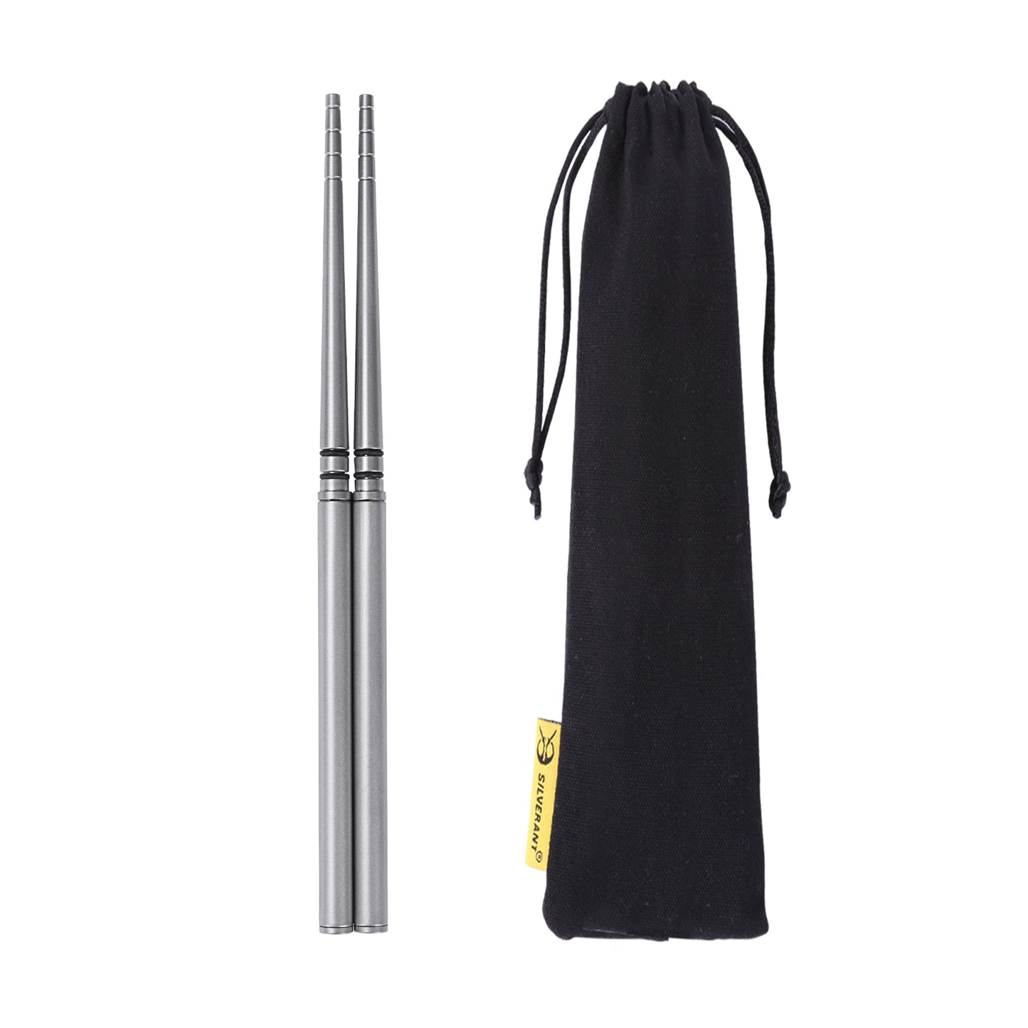 Ultralight Titanium Collapsible Folding Travel Chopsticks - SilverAnt Outdoors