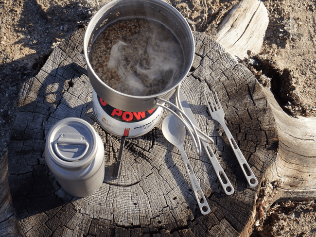 SilverAnt Outdoors Pot Boiling Breakfast Oatmeal With Cutlery And Water Bottle