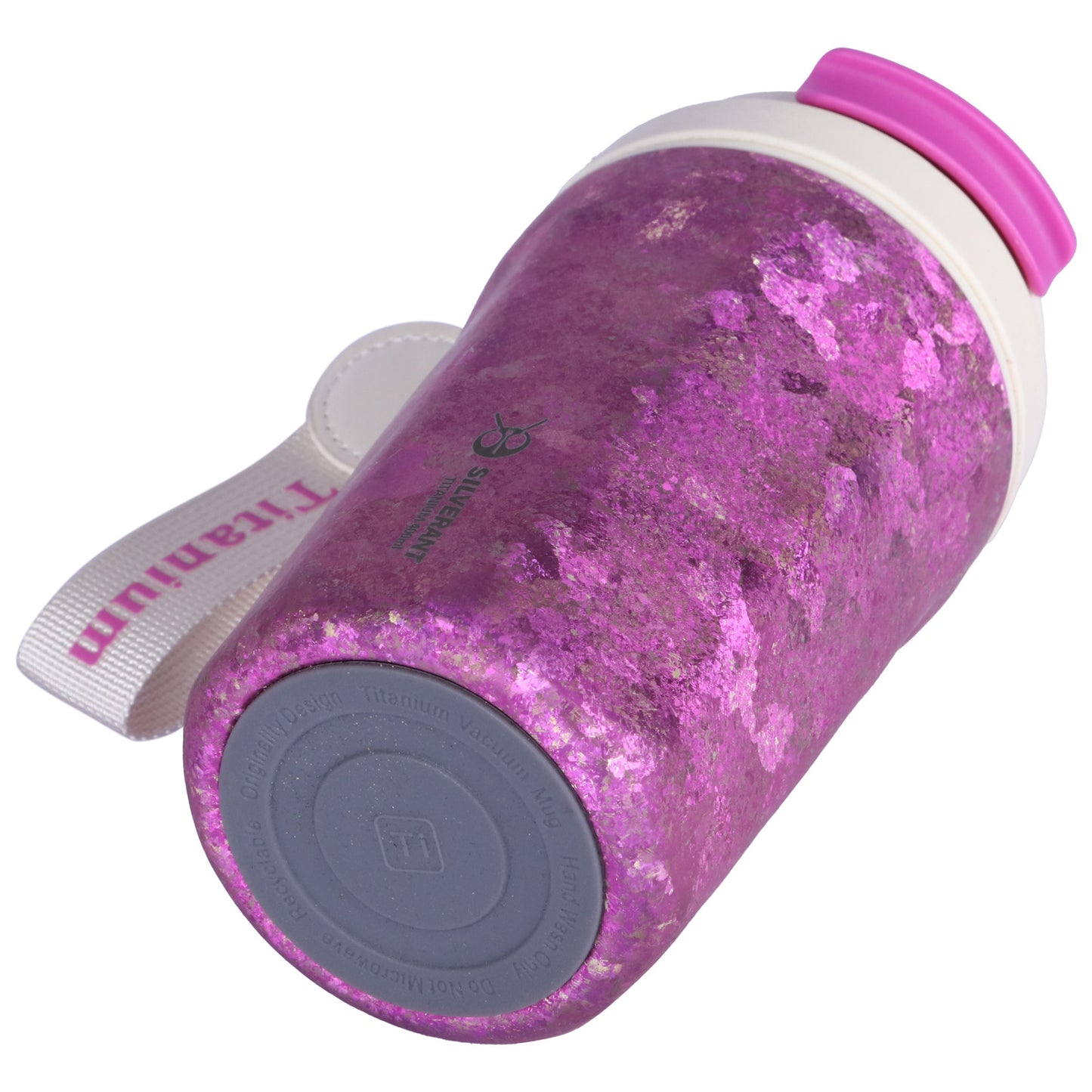 Crystallized Titanium Insulated Travel Coffee Mug with Lid 400ml/14 fl oz - Bold Purple