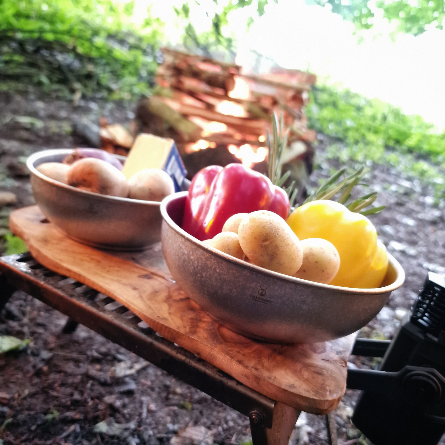 SilverAnt Titanium Camping Bowls - Crystallized Finish