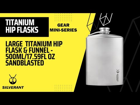 
                  
                    Load and play video in Gallery viewer, Large Titanium Hip Flask &amp;amp; Funnel 500ml/17.59 fl oz
                  
                