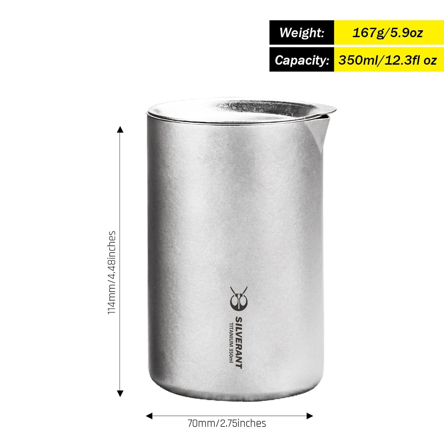 Titanium Tea Pour Over Filter - 350ml/12.3 fl oz - SilverAnt Outdoors