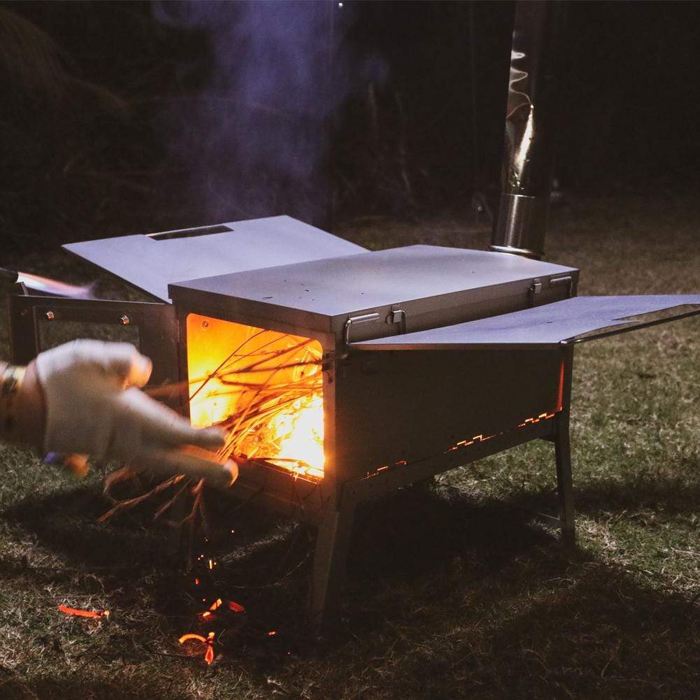 Titanium Large Foldable Wood Burning Stove - SilverAnt Outdoors