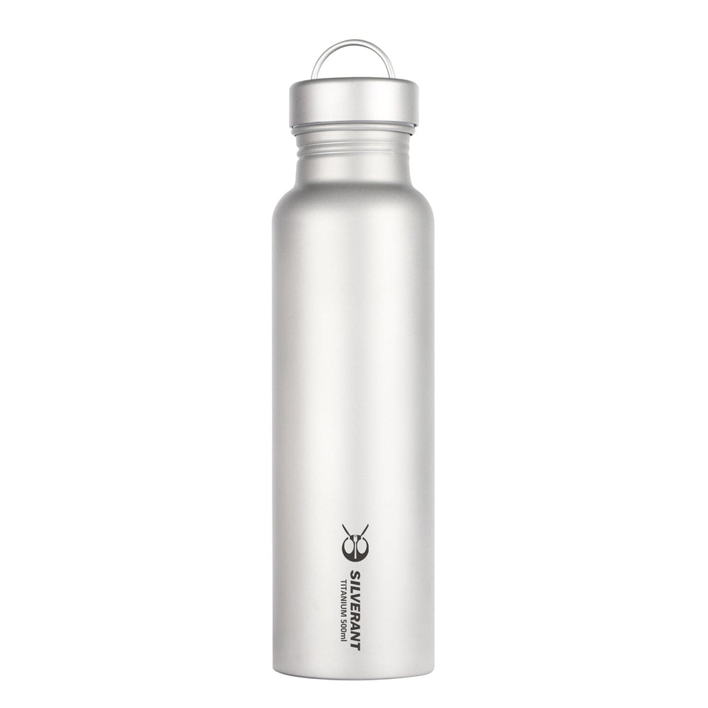 Titanium Water Bottle 500ml/17.6 fl oz - Round - SilverAnt Outdoors