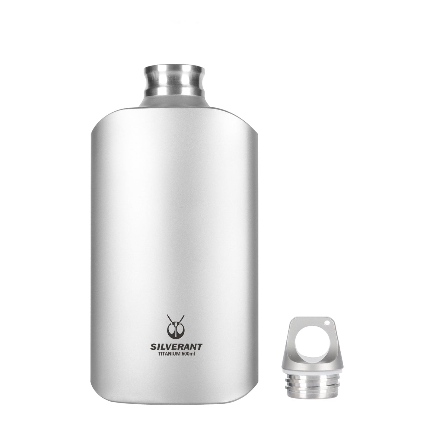 Titanium Water Bottle 600ml/21 fl oz - Slim - SilverAnt Outdoors