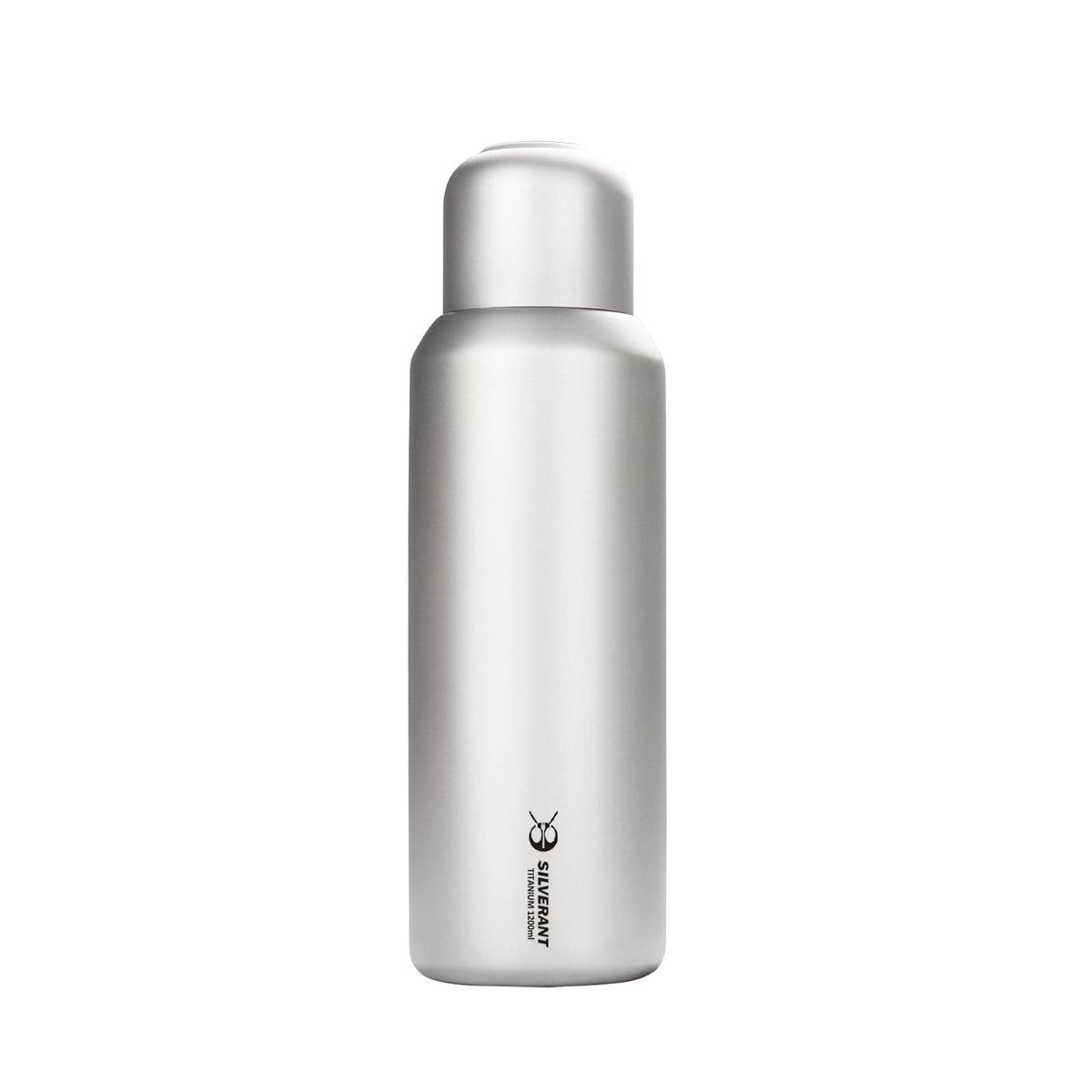 SilverAnt Double-Wall Water Bottle 400ml/14fl oz - Ultralight Titanium Insulated Thermos Flask for EDC Camping Hiking Backpacking Crystallized Finish