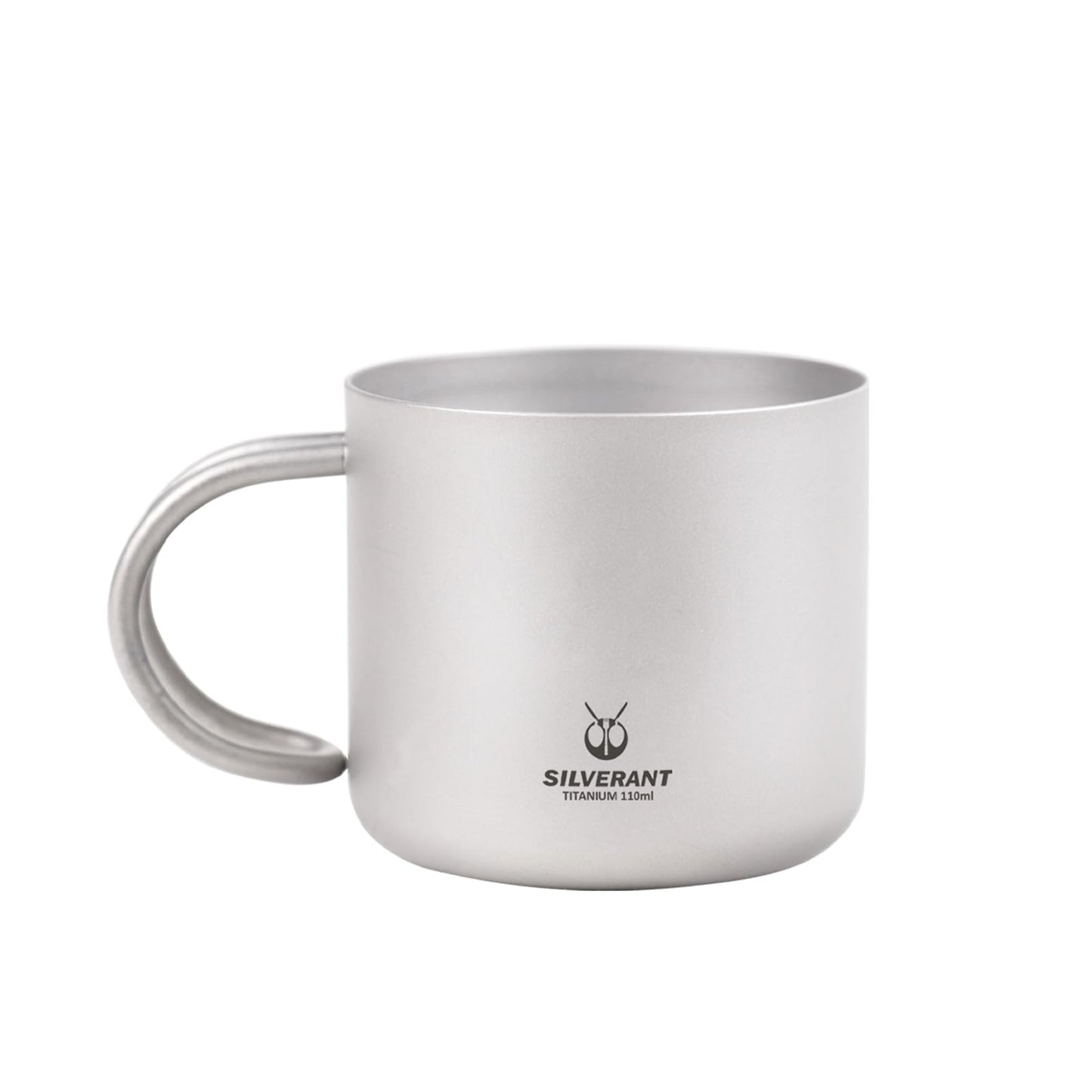 Titanium Double Wall Coffee Cup with Handle 110ml/3.71 fl oz - SilverAnt Outdoors