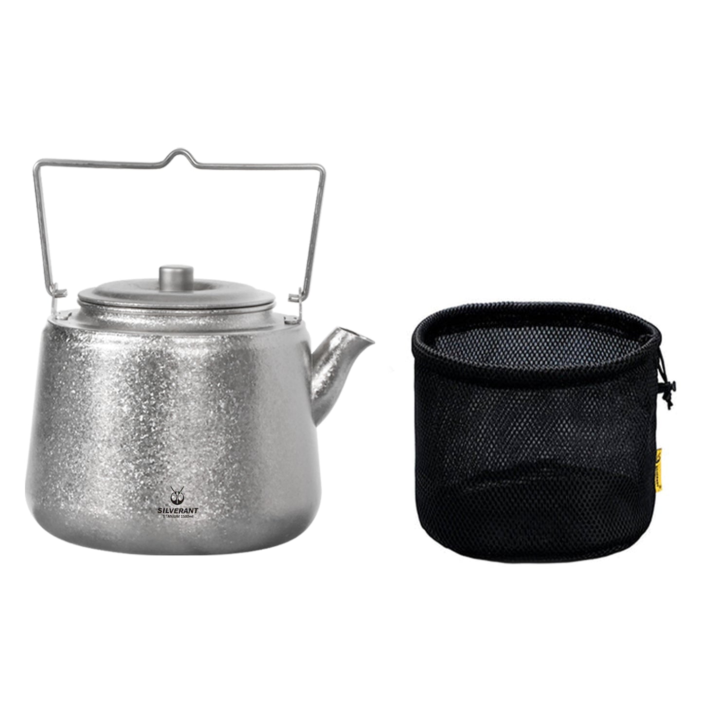 
                  
                    SilverAnt titanium bushcraft kettle 1500ml with drawstring mesh case
                  
                