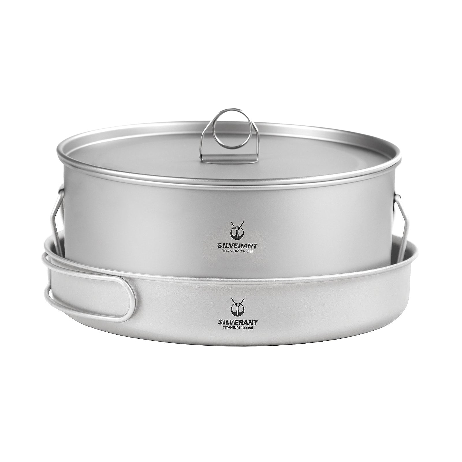 Large 2 Piece Titanium Pot & Pan Camping Cookware Set