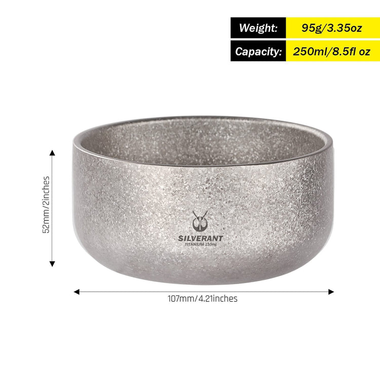 
                  
                    SilverAnt Crystallized Titanium Backcountry Double-Wall Bowl 250ml/8.5fl oz
                  
                