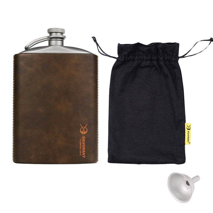 
                  
                    Titanium Hip Flask and Funnel 248ml/8.73 fl oz - SilverAnt Outdoors
                  
                