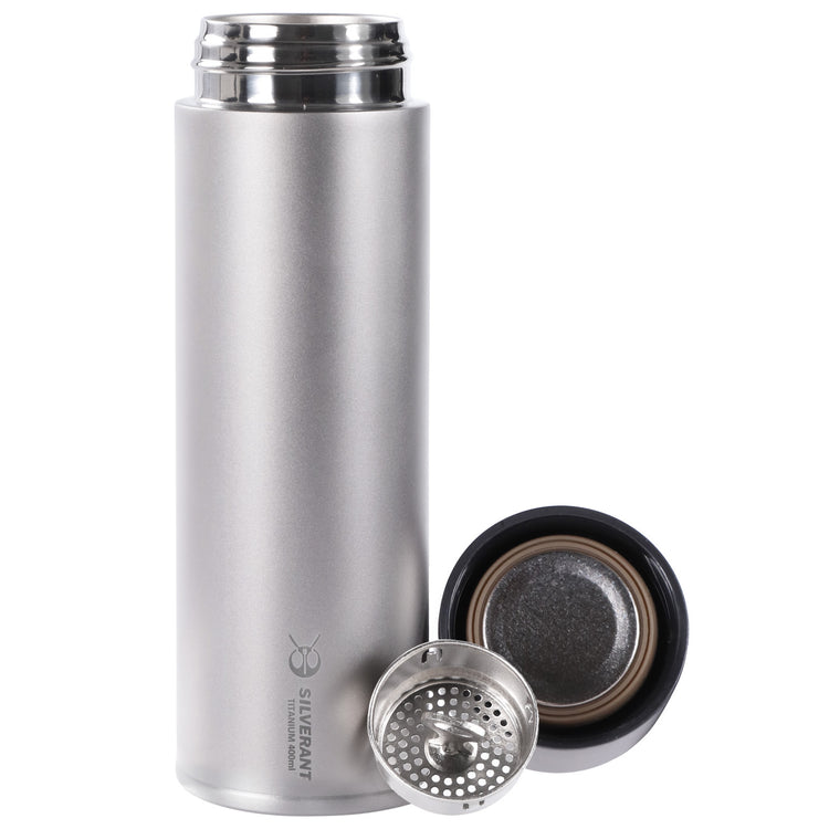 
                  
                    Titanium Double-Wall Insulated Thermos Flask 400ml/14fl oz - SilverAnt Outdoors
                  
                