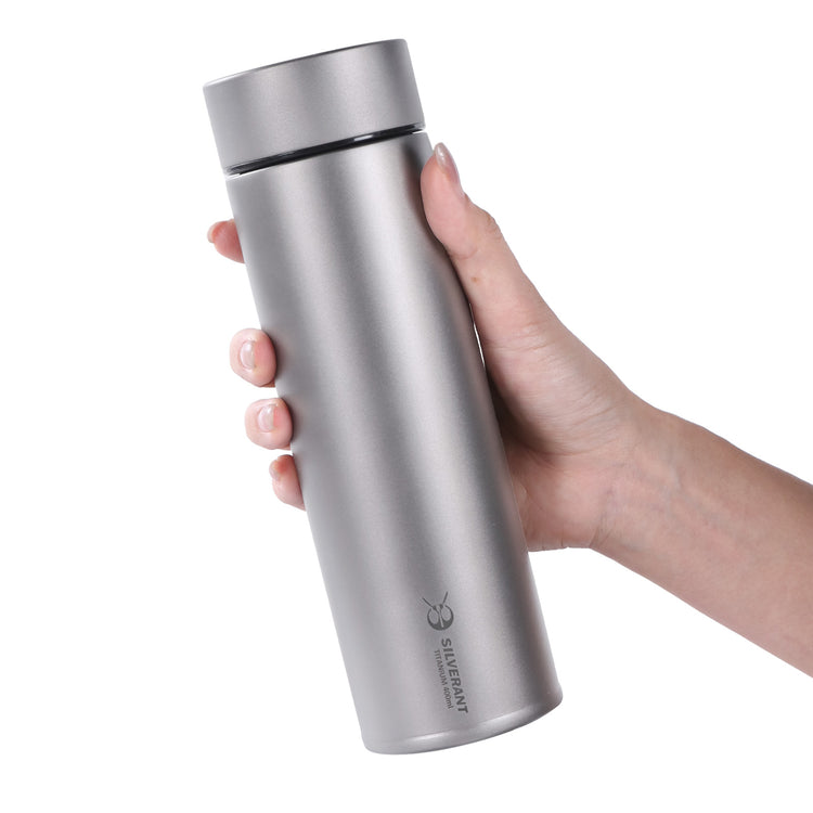 
                  
                    Titanium Double-Wall Insulated Thermos Flask 400ml/14fl oz - SilverAnt Outdoors
                  
                