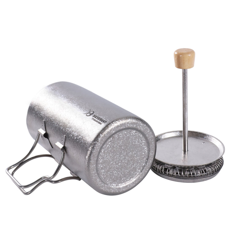 
                  
                    Ultralight Titanium Coffee French Press - SilverAnt Outdoors
                  
                