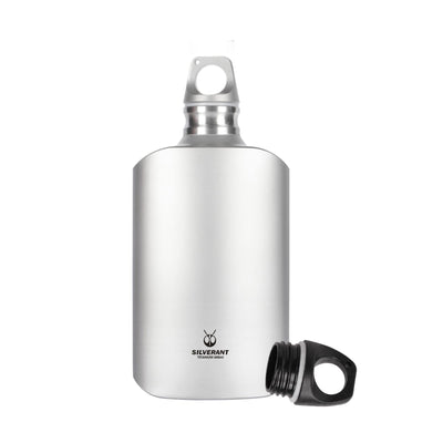 Titanium Water Bottle 600ml/21 fl oz - Slim - SilverAnt Outdoors