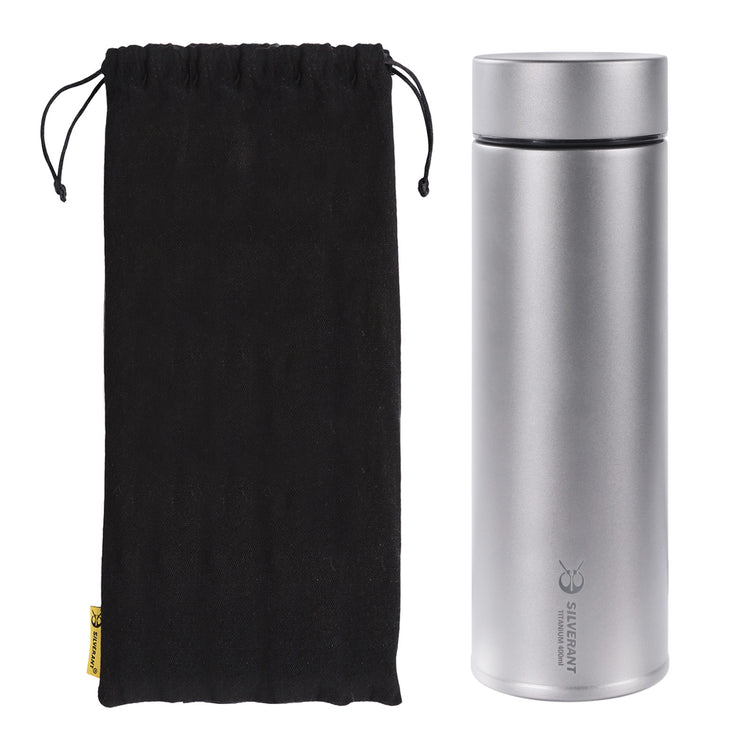 
                  
                    Titanium Double-Wall Insulated Thermos Flask 400ml/14fl oz - SilverAnt Outdoors
                  
                