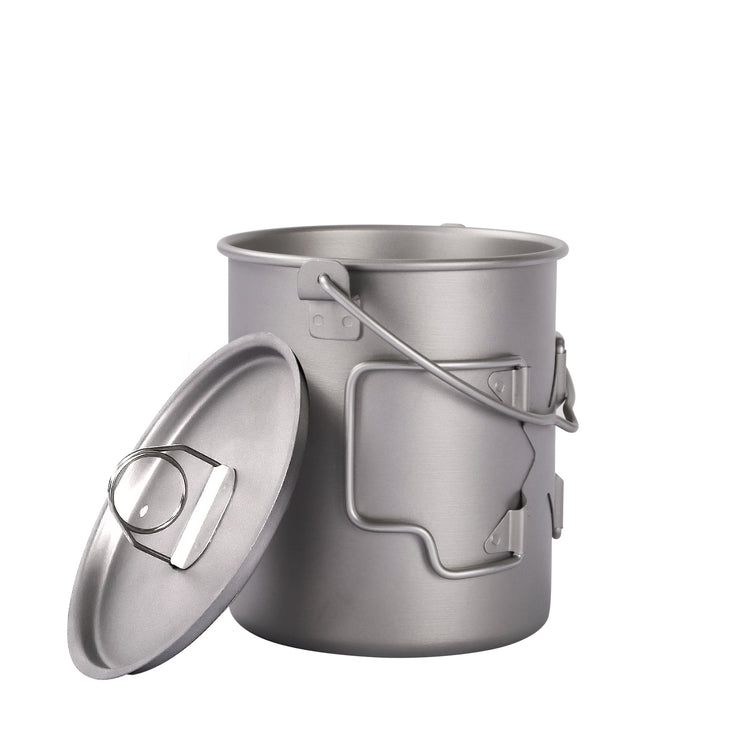
                  
                    Titanium Pot 750ml/25 fl oz with Lid and Bail Handle - SilverAnt Outdoors
                  
                