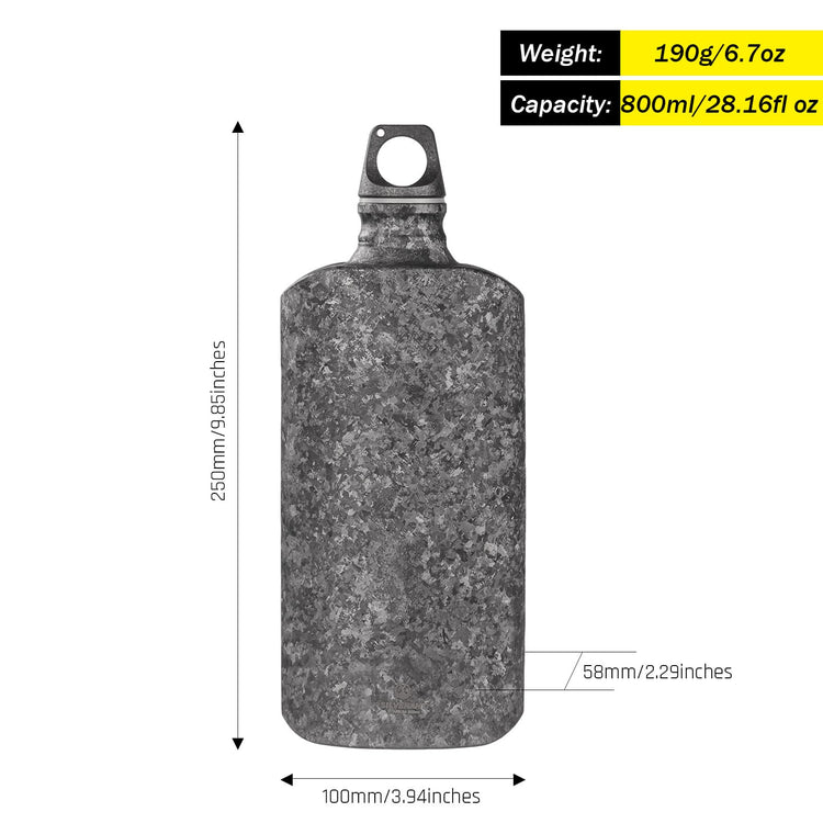
                  
                    SilverAnt Ultralight Titanium Water Bottle 800ml/28.16 fl oz - Slim - Crystallized Black
                  
                
