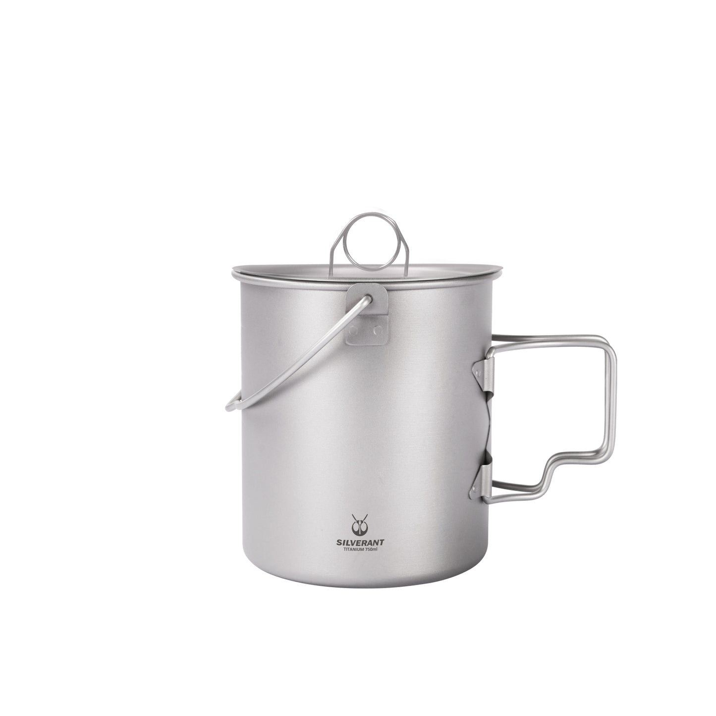 Titanium Pot 750ml/25 fl oz with Lid and Bail Handle - SilverAnt Outdoors