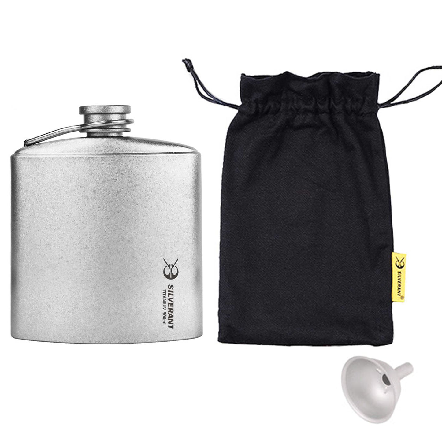 
                  
                    Titanium Hip Flask & Funnel- 300ml/10.5 fl oz - Crystallized Finish - the package
                  
                