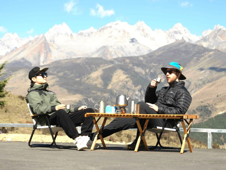 SilverAnt team enjoying coffee in the Himalayas