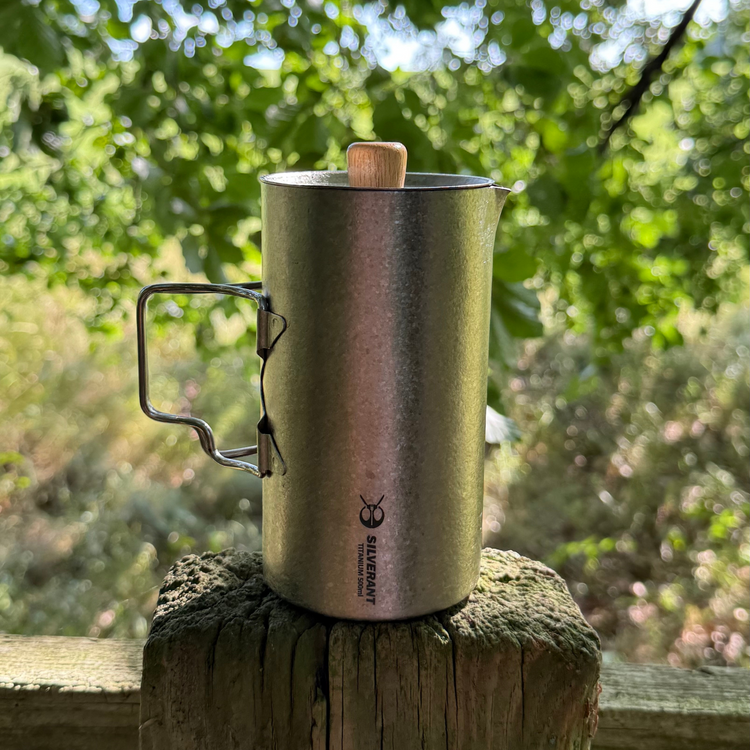 
                  
                    Ultralight Titanium Coffee French Press - SilverAnt Outdoors
                  
                