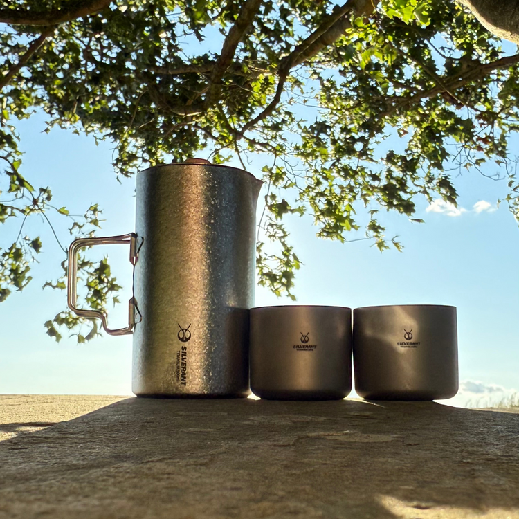 
                  
                    Ultralight Titanium Coffee French Press - SilverAnt Outdoors
                  
                