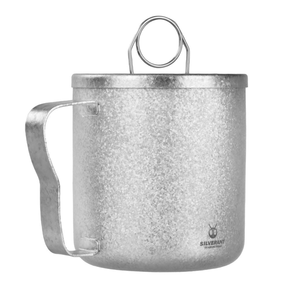 Crystallized Titanium Double-wall Mug with Lid 300ml/10.14 fl oz - Classic Handle