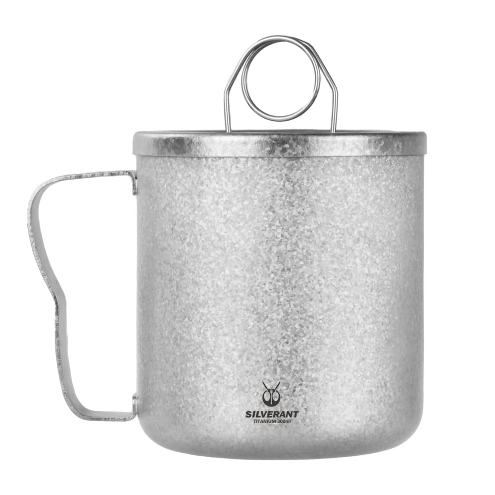 Crystallized Titanium Double-wall Mug with Lid 300ml/10.14 fl oz - Classic Handle