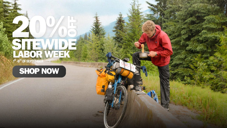 Labor Week Bikepacking Hero Image Save 20% Off