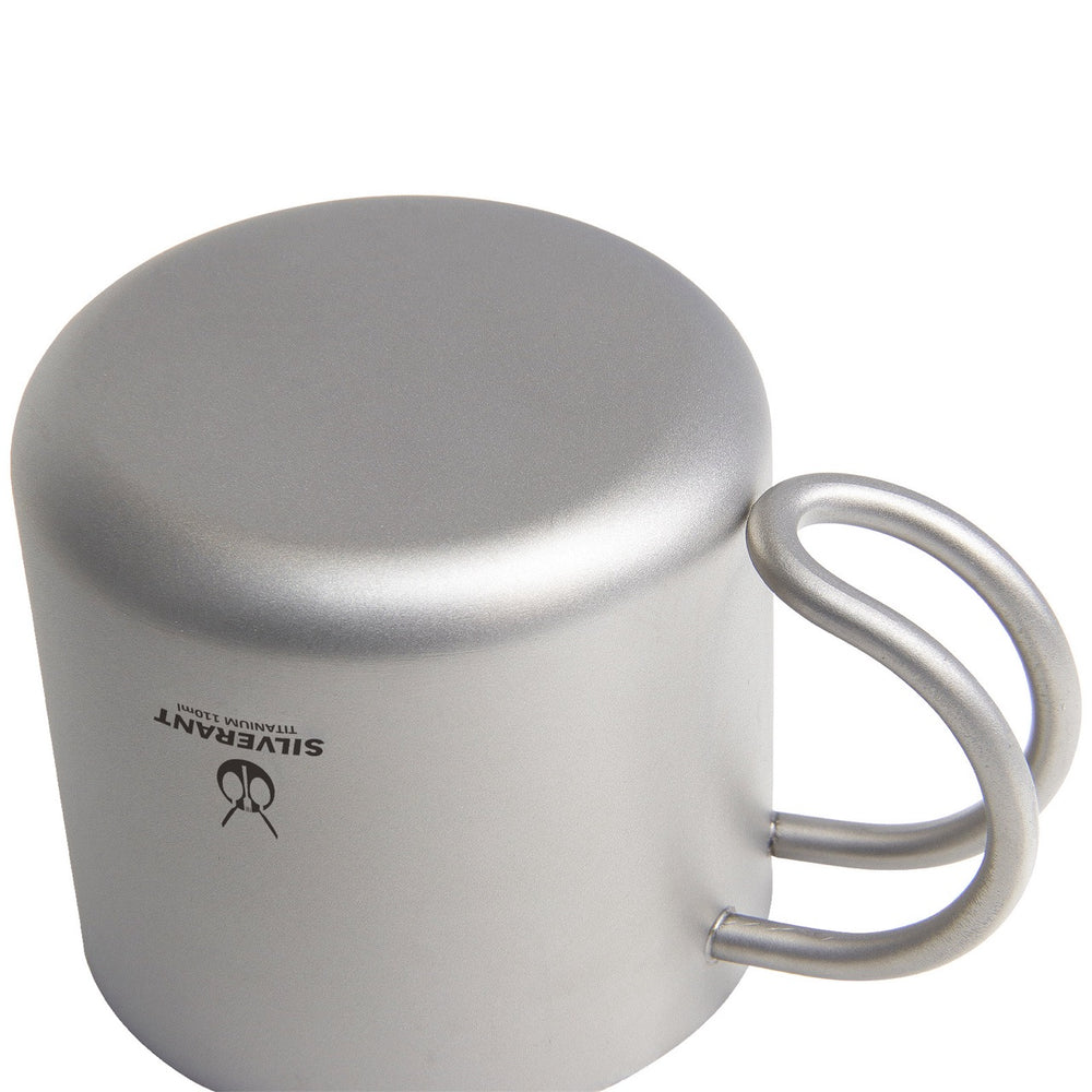 
                  
                    Titanium Double Wall Coffee Cup with Handle 110ml/3.71 fl oz - SilverAnt Outdoors
                  
                