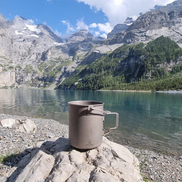 
                  
                    Titanium Pot 750ml/25 fl oz with Lid and Bail Handle - SilverAnt Outdoors
                  
                