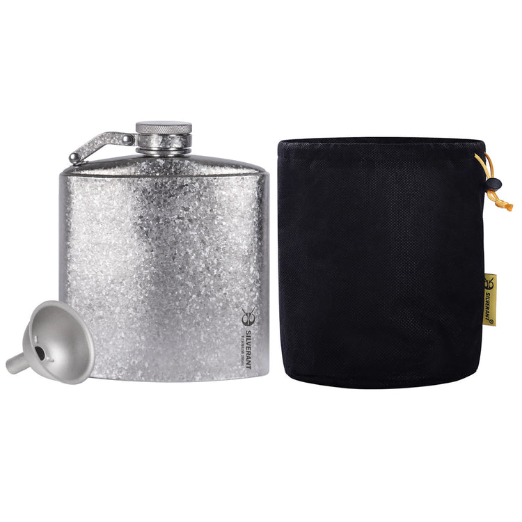 
                  
                    SilverAnt flask with a black pouch on a white background
                  
                