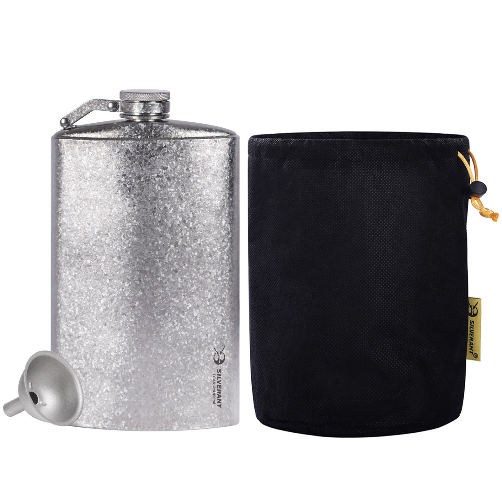 Large Titanium Hip Flask & Funnel - 2 Sizes | SilverAnt Outdoors