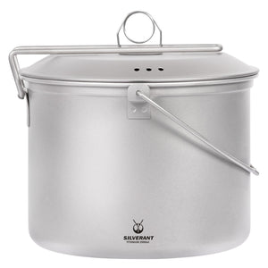 SilverAnt Large Titanium Camping Pot with Lid 2L/67.63 fl oz
