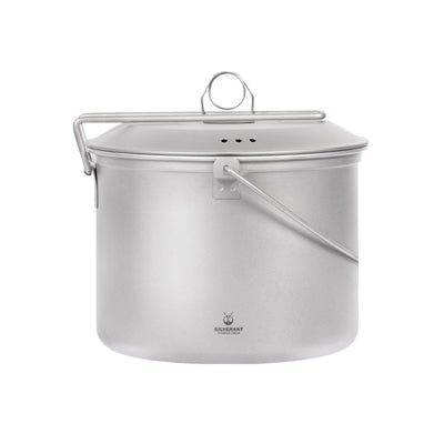 SilverAnt Large Titanium Camping Pot with Lid & Bail Handle 2L/67.63 fl oz