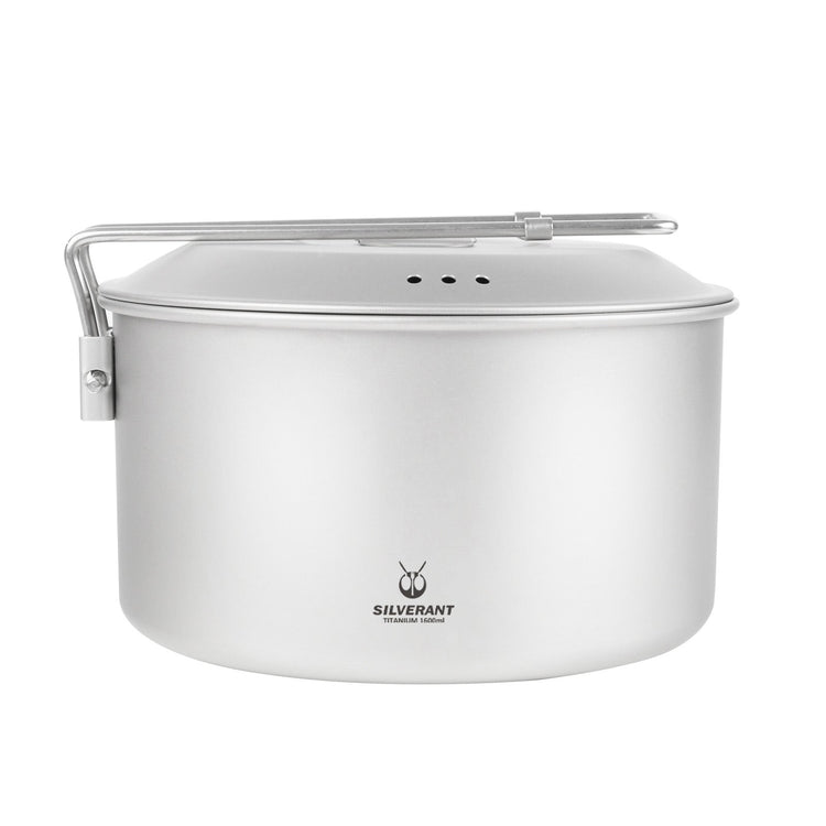 
                  
                    SilverAnt Medium 2-Piece Titanium Pot and Pan Camping Cookware Set - Camping Pot front view
                  
                