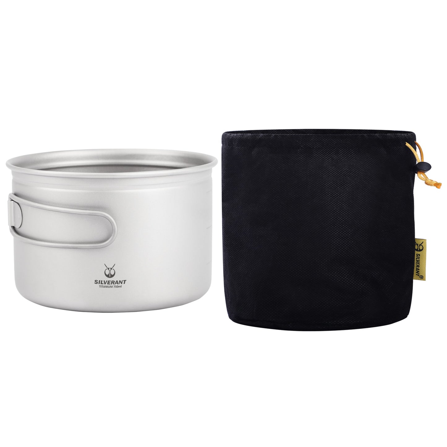 SilverAnt Outdoors Titanium Camping Pot 750ml/26.3 fl oz