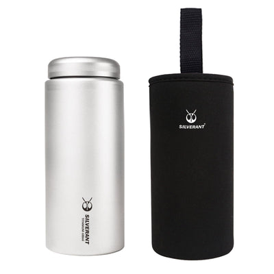 Titanium Water Bottle Wide Mouth Screw Top - SilverAnt Outdoors