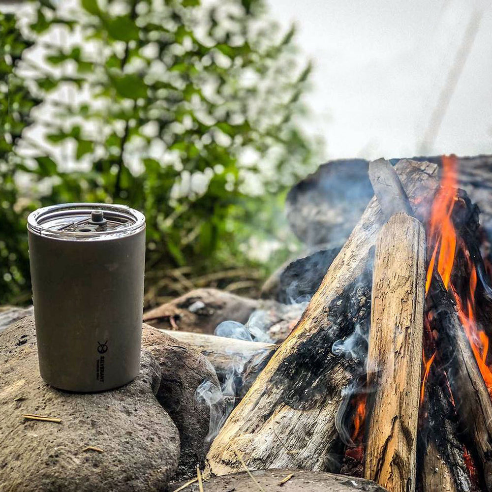 SilverAnt Outdoors Titanium Coffee Cup With Campfire